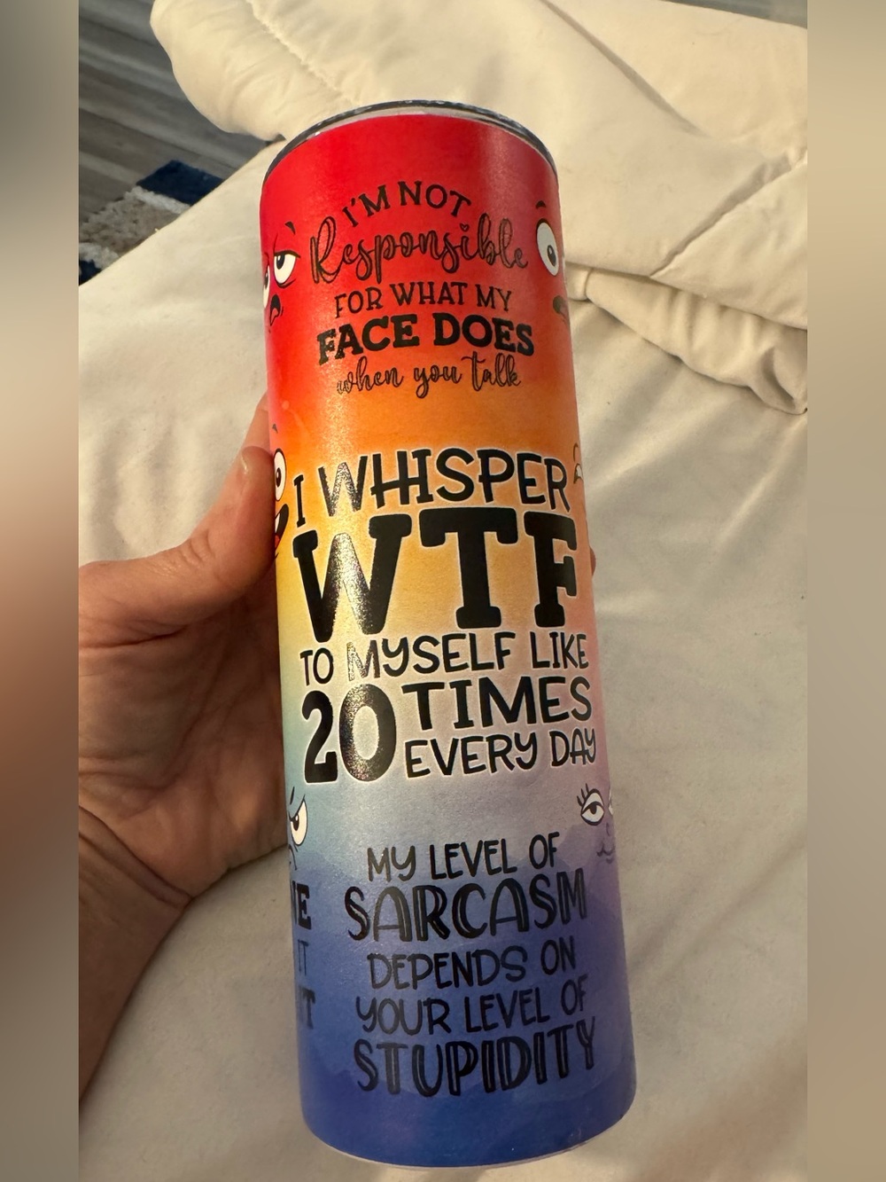 Sarcasm Rainbow Ombre Stainless Tumbler - Multicolor